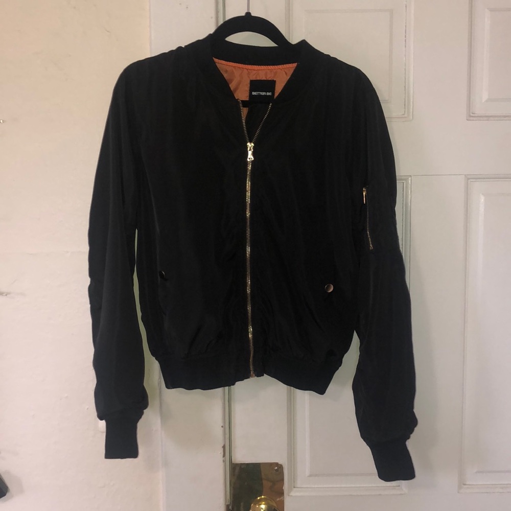Black lightweight bomber jacket